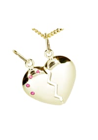 OSTSEE-SCHMUCK® - Kette mit Anhänger , geteiltes Herz , Gold 333/000 - gold