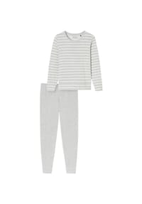 SCHIESSER - Casual Essentials Schlafanzug, Rundhals, für Damen - 210 SILBERGRAU-ME
