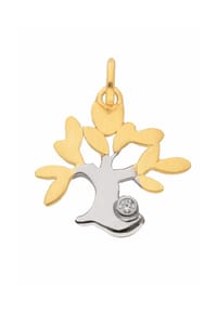 Adelia's - Adelia's Damen Anhänger Baum des Lebens 333 Gold ( 8K ) mit Zirkonia – Goldanhänger Lebensbaum - silber