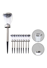 näve Leuchten - 8er-Set Solarleuchte "VERONICA" H: 39,5cm - stahl-blank