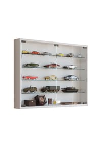 VCM. - Glasvitrine hängend | Vitrine Glas mit ESG-Sicherheitsglas | Maße ca. H. 60 x B. 80 x T. 10 cm | Hängevitrine Glas | Modern und platzsparend | Glas Vitrinenschrank - Mandosa L - 