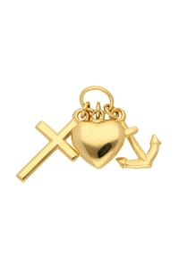 Adelia's - Damen Gold Schmuck 585 Gold Anhänger Glaube-Liebe-Hoffnung - gold