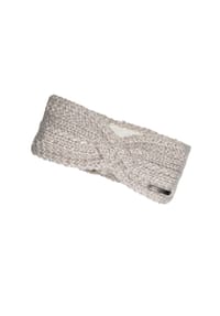 CAPO - Stirnband, verschlungen Strick, Fleecefutter - aluminium