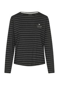 MANGUUN - Schlafshirt, Langarm, gestreift, für Damen - ANTHRA MELANGE