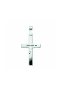 Adelia's - Schmuckset - Set mit Halskette 585 Weißgold Kreuz Anhänger - silber