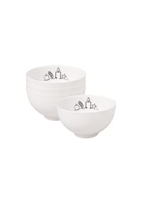 Villeroy & Boch Bols XMAS Statement Lines ø 13,8 cm 4er Set weiß - STATEMENT - weiß