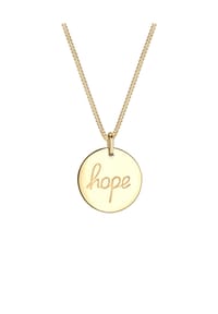 elli. - Halskette Hope Schriftzug Wording 925 Sterling Silber - Gold