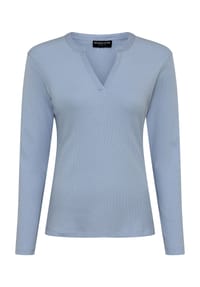 MANGUUN collection - Langarmshirt, Split-Neck, für Damen - 1 STONE