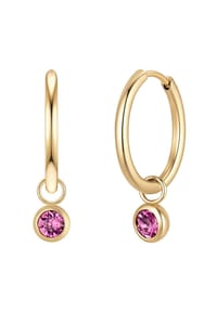 GLANZSTÜCKE MÜNCHEN - Creolen Edelstahl gelbgold Kristalle von Swarovski lila - gelbgold