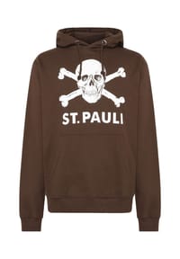 FC ST. PAULI - Hoodie St. Pauli Totenkopf, Tunnelzug,für Herren - BRAUN