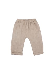 maximo® - GOTS BABY-Krempelhose Musselinstoff, doppellagig - beigemeliert