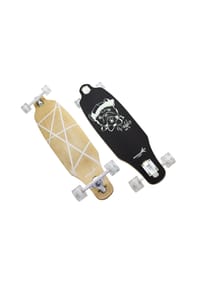 muuwmi - Longboard GLOW ABEC 7 Pablo, mit Leuchtrollen und Glow-Effekt - natur