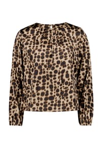zero - Satin-Bluse mit Print. - Beige/Brown