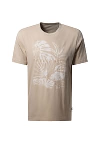 pierre cardin - T-Shirt mit tropischem Motiv - Brown Rice