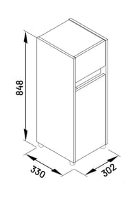 VCM. - Midischrank – schmaler Badschrank mit 1 Schublade und 1 Drehtür, 85 x 30 x 32 cm, kompakte Aufbewahrung für Badezimmer, Badmöbel Schubladenkommode, Cosila - Anthrazit / Honig-Eiche