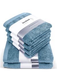 herzbach home Duschtücher Pura 6er Set, 550g/m², Premium-Qualität, 100% Baumwolle, einfarbig - Herzbach_Pura - Anthrazit