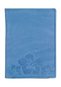 adagio HIBISCUS - Kreditkartenetui , Hochformat, Kleeblatt-Prägung, für Damen - blau