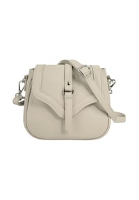 Cluty - Umhängetasche Echt Leder, Made In Italy - beige