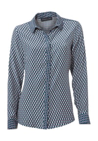 heine - Druckbluse - blau-rosé