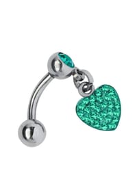 Adelia's - Titan Banane - Bauchnabel Piercing Herzanhänger türkis - türkis