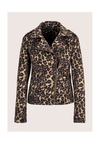 MADELEINE - Trendige Biker-Jacke mit Reißverschluss - beige / caramel / tabakbraun