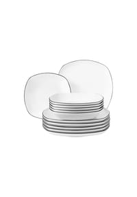 Seltmann Weiden Tafel-Set "Lido", Porzellan, 12-teilig - Lido - WEISS/SCHWARZ