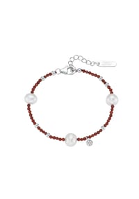 GIORGIO MARTELLO MILANO - Armband mit Süßwasser-Perlen und Ziersteinen, Silber 925 - gold