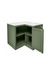 LOBERON - Eckschrank Lansbury grün/weiß - grün/weiß
