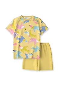 CALIDA - Kinder Kurz-Pyjama aus reiner Bio-Baumwolle Toddlers Tucan - vanilla cream