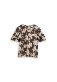 DENIM TOM TAILOR - T-Shirt, Knopfverschluss, für Damen - 40163 BROWN PALMTR