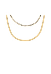 FOSSIL ELLIS - Fossil Damen-Tenniskette Ellis Pavé Glitz mehrreihig Edelstahl goldfarben, JF04939710 - Gold