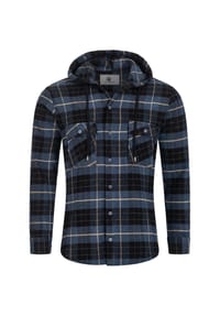 Rock Creek - Hemd Kariertes Hemd mit Kapuze Regular Fit - Dunkelblau