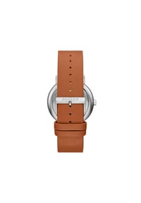 SKAGEN SIGNATUR - Skagen Herren-Armbanduhr Signatur mit Multifunktions-Armband aus braunem Leder, SKW6943 - Silber