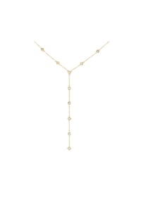caї - Halskette 925 Silbervergoldet Y-Kette mit Zirkonia 925/- Sterling Silber - weiß