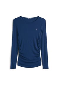 TOMMY Jeans - Langarmshirt Slim Ruched, Raffung, für Damen - 0 C1G DARK NIGHT