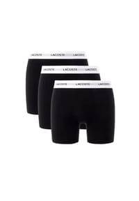 LACOSTE - Herren Boxershorts, 3er Pack - Boxer Briefs, Cotton Stretch, Logobund - Schwarz