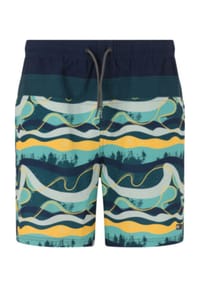 CRUZ - Badeshorts Marcel im knielangen Design - Print 3637 Yellow Wave
