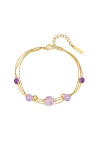 EAST / SIDE - Damen Armband aus Edelstahl in gelbgold mit Amethyst - gelbgold