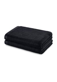 herzbach home Saunatuch Deep Black 70x140 cm 500g/m², Premium-Qualität, 100% Baumwolle, einfarbig - Herzbach_Deep - Schwarz