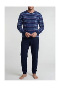 GÖTZBURG - Pyjama, Baumwolle, für Herren - 632 BLAU-DUNKEL-R