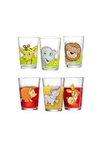 Ritzenhoff & Breker Kindergläser Dschungeltiere Waldtiere 205 ml 6er Set bunt - DSCHUNGELTIERE, WALDTIERE - bunt
