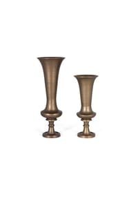 GINER & COLOMER - Große Metalldekoration 20 cm, kleine 25 cm, künstlerischer Dekorationsstil - 80x28x28 - Braun