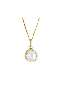 zeeme GEMSTONES - Halskette 925/- Sterling Silber 1 Perlmutt - gelb