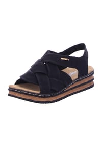 rieker - Sandaletten, Flechtdesign, für Damen - SCHWARZ / 00