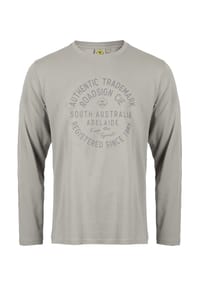 ROADSIGN® australia - Herren Langarmshirt Trademark mit Frontprint aus Baumwolle - grau