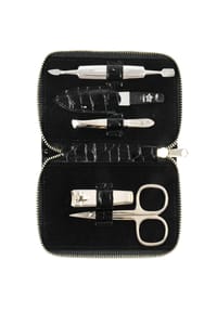 PFEILRING - Maniküre-Set 5-teilig, Krokooptik, schwarz - schwarz