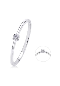 ONE ELEMENT Timeless Diamonds - 0,05 ct Diamant Brillant Ring aus 585 Weißgold - silber