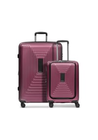 REDOLZ Essentials 14 - Essentials 14 4-Rollen Kofferset 2 tlg. Laptopfach mit Dehnfalte - aubergine metallic