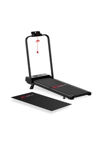 HOME FITNESS CODE - 2-in-1 Laufband C1 mit Handlauf, faltbar, manuelle Steigung, LCD-Display, Trainingsmatte, Schwarz - 