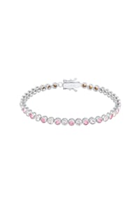 elli. PREMIUM - Armband Tennis-Armband Rose Kristalle 925 Sterling Silber - Gold